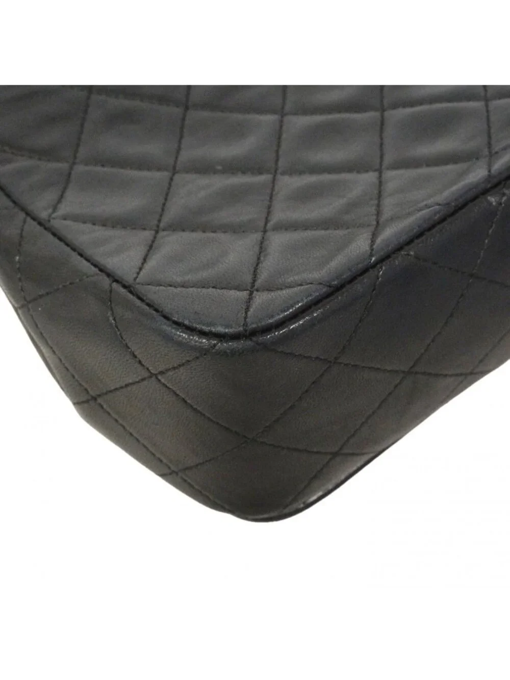 Chanel Shoulder Bag Quilted Lambskin Black Gold